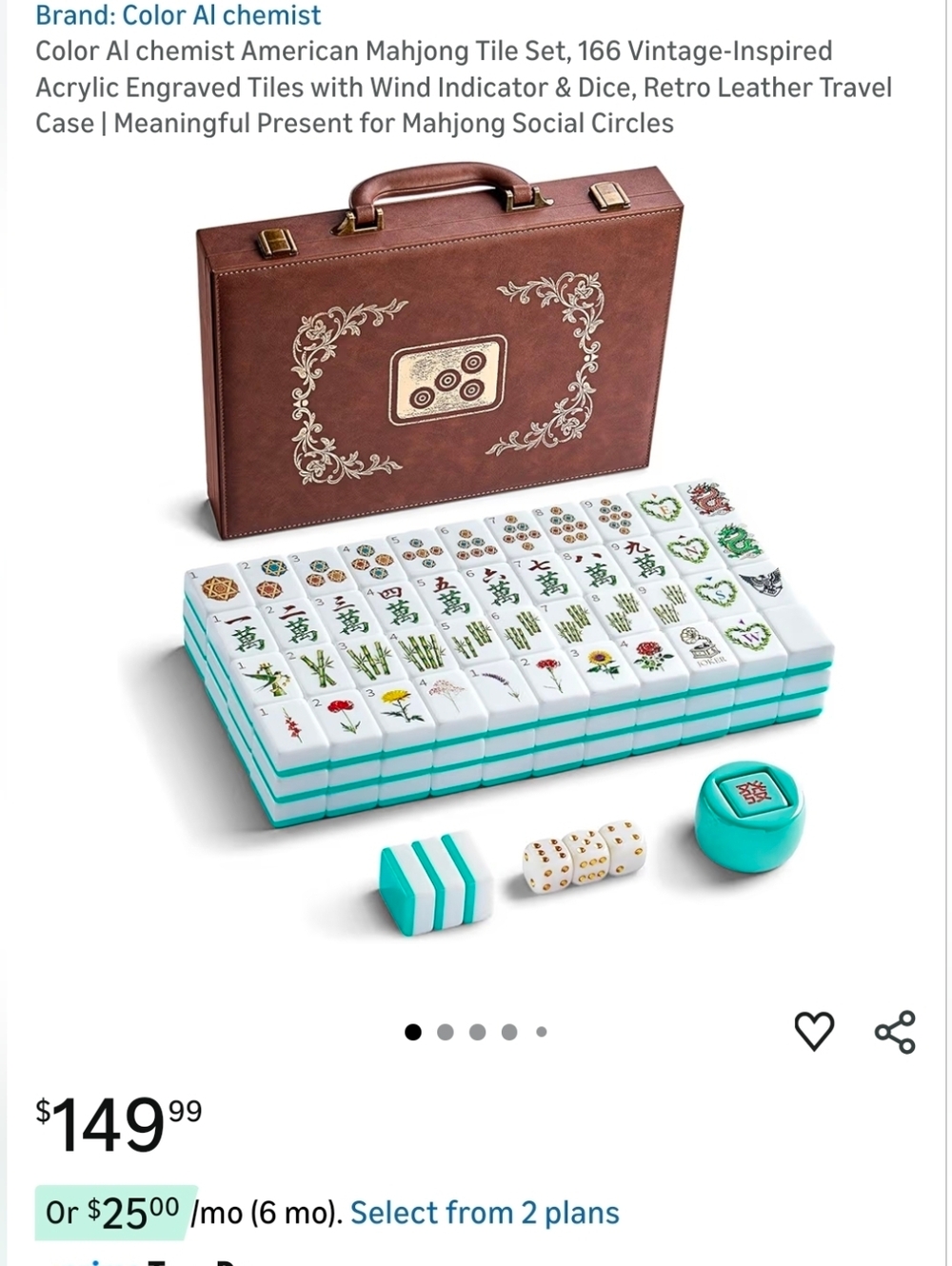 NIB MahJong Mah Jong Tile Set with Case Dice Wind Indicator Full Set Gorgeous - Picture 11 of 16
